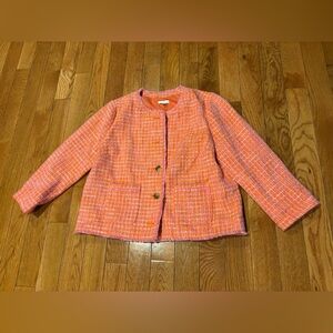 J. Jill Pink-Orange Tweed womens Medium P Jacket NWT